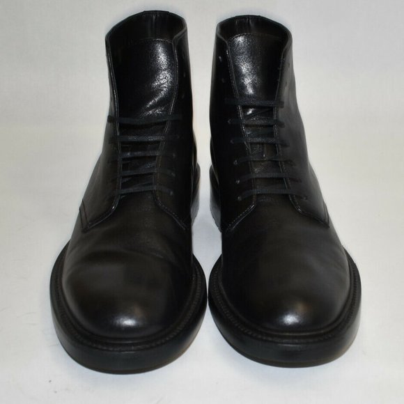 New! Saint Laurent Army Laced Plain Toe Boot Black Leather Size 43 EU 10 US - Picture 9 of 11